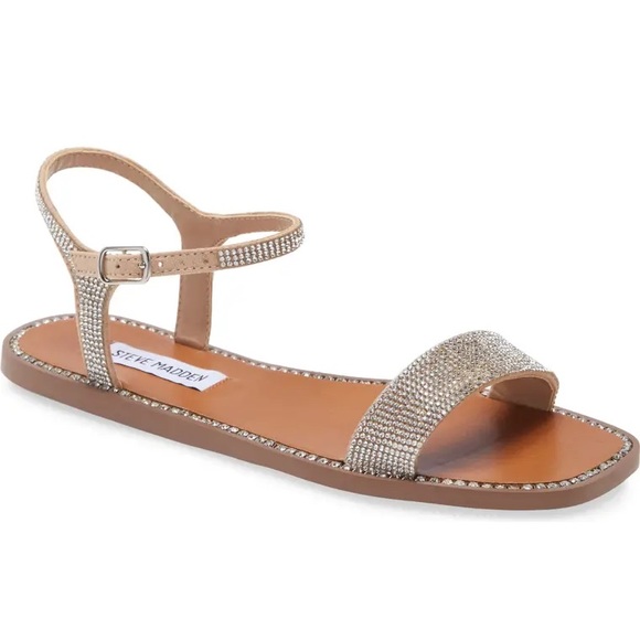 Steve Madden | Shoes | Steve Madden Nisha Sandal In Nickel Rhinestone |  Poshmark